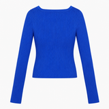 Cardigan Cobalt Blue Ribbed V Neck Button Front Cr