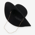 Chain Strap Wool Bolero Hat Black One Size