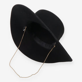 Chain Strap Wool Bolero Hat Black One Size