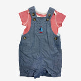 Chambray sailing boat shortie dungarees with Bodys