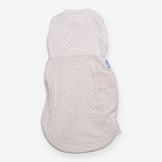 White Sleeping Bag with Colourful Spots