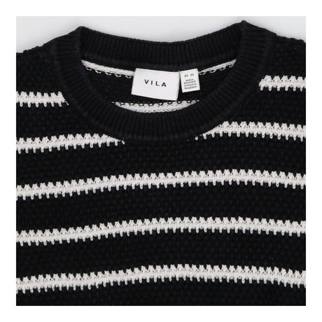 Knitted Long Sleeve Black and White stripe Sweater