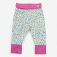 Joggers White Floral Print with Pink Cuffs