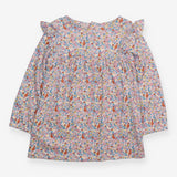 Jersey Dress with ruffled Shoulder and Foxes, Gees