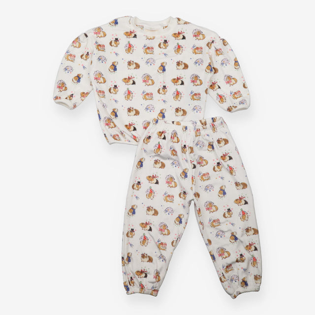 White guinea pig velour pyjamas