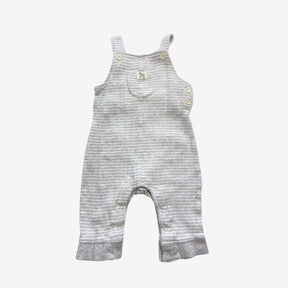 Grey stripe jersey dungarees with zebra