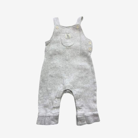 Grey stripe jersey dungarees with zebra