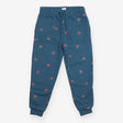 Lined Cuffed Jogger Teal Blue with Glittery Rainbo