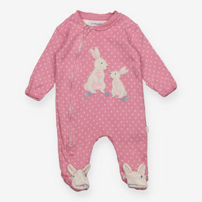 Sleepsuit Pink with White Dots and Mummy and Baby 