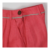 Pink Pleat Front Cotton Shorts
