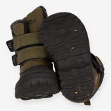 Boots green velcro fur lined