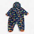 Pramsuit Fleece Blue Ski Bikes with Orange Zip