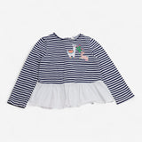 T-Shirt Long Sleeve Stripe with Llama and Rabbit