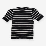Knitted Long Sleeve Black and White stripe Sweater