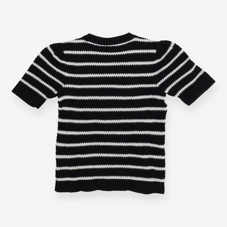 Knitted Long Sleeve Black and White stripe Sweater