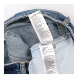 Straight Leg Jeans Mid Blue Faded Wash Denim