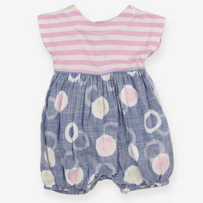 Purple Striped and Checkered Romper
