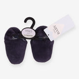 Pram shoes navy velour stripe lining