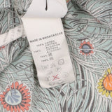 Tunic Button Blue Peacock Print
