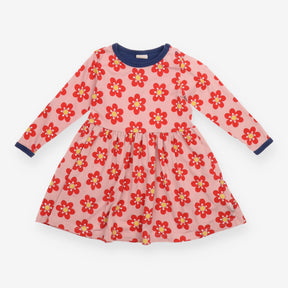 Dress long sleeved pink flowers