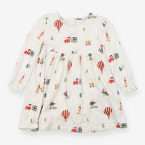 White dress with Christmas scene