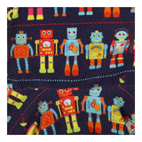 Homemade Dress Long Sleeved Navy Happy Robots