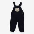 Dungarees Cord Navy Winking Kitten Applique