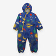 Blue rainsuit with weather motifs