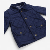 Quilted jacket navy with striped lining