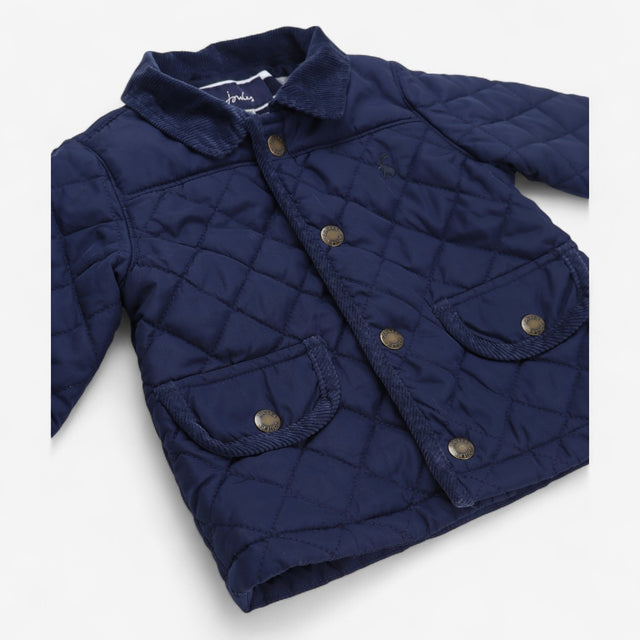 Quilted jacket navy with striped lining