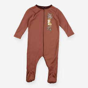 Brown sleep suit with little fox