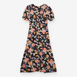 Anthropologie Maeve Black Multicolour Floral Print