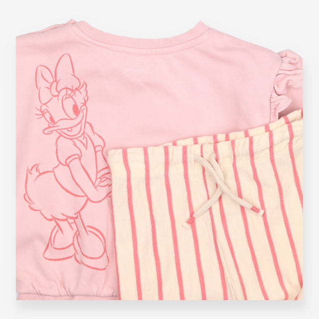 Daisy Duck Sweater and Pink Striped Trousers