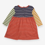 Dress LS jersey striped different colours