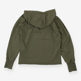 Khaki Green V neck Hoodie
