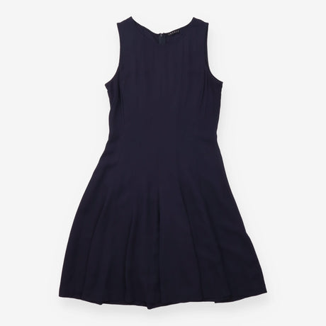 Dress Navy Blue Sleeveless Viscose Minimalist Work