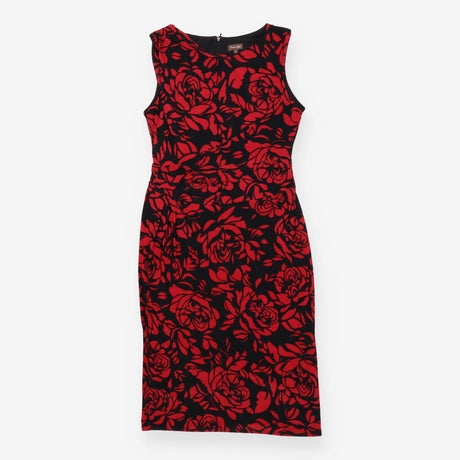 Dress black and red roses