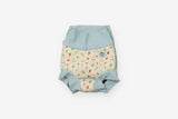 Cream and blue leaf swim nappy