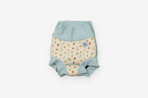 Cream and blue leaf swim nappy