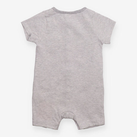 Romper Grey Stripe with Kitten Pocket