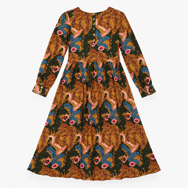 Dress Green Multi Floral Paisley Printed Long Slee