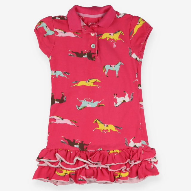 Pink polo dress with horses