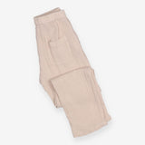 Trousers muslin taupe wood buttons