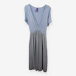 Wrap Dress Light Blue Floral Panel Tie Waist Mater