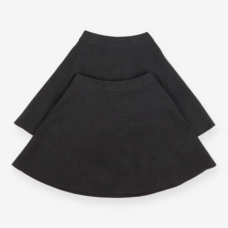 Grey side pleated school skirt 2pack