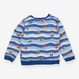 Jersey Sweater Blue, Light Blue and White Stripes 