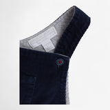 Navy Cord Dungarees Grey Lined 