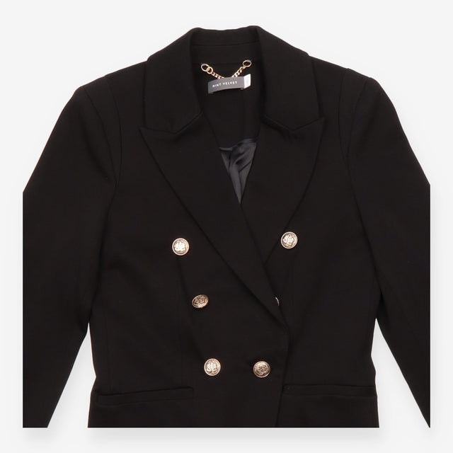 Mint Velvet Black Double Breasted Gold Button Mili