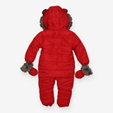 Pramsuit Red Puffer with Blue Zip 