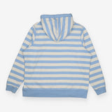 Hoodie Striped Pullover Light Blue Cream